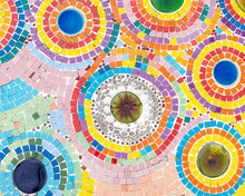 Abstract Colorful Circular Floor Wallpaper