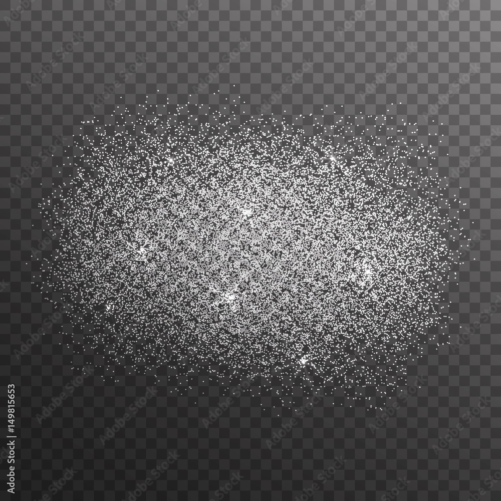 Silver glitter splash isolated on transparent background. Vector ...