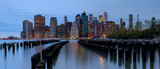 Fototapeta Nowy Jork - New York City manhattan buildings skyline evening taken