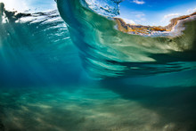 Ocean Water In Wave Shape Underwater View