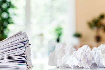 Wall Mural - Pile of papers organized with paper clips