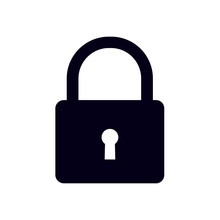 Lock Icon. User Login Or Authenticate Icon.  Flat Design Style. 