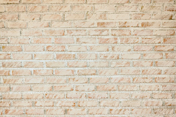 Background of old vintage dirty brick wall with peeling plaster, texture