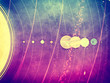 © kirasolly - Solar system - planets, comet, satellite of the planets flat textured illustration with comparative dimensions