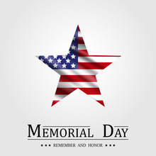 Happy Memorial Day, Star And Flag USA