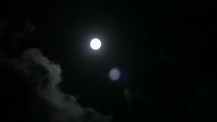 time lapse of full moon behind fast moving clouds at night