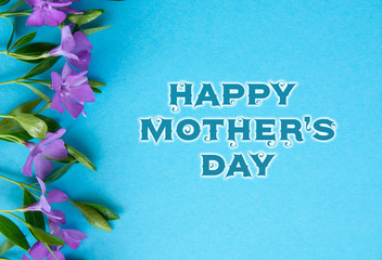  Happy Mother's Day Flower postcard Blue background