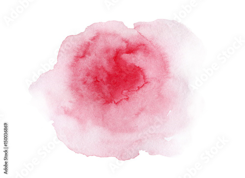 Zdjęcie XXL Jaskrawa ręka malująca różowa akwareli tekstury plama odizolowywająca na białym tle