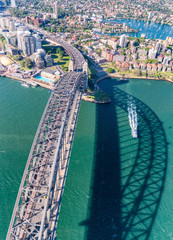 Canvas Print - Sydney harbour Bridge as seen from the sky, NSW, Australia