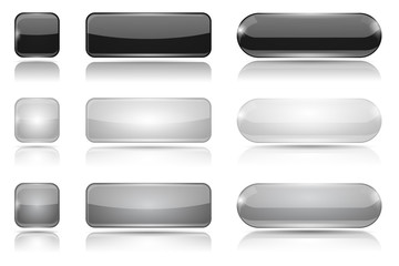 Menu buttons. Black and white web icons