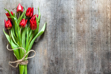 Bunch Of Tulips, Spring Flowers For Mothers Day, Background
