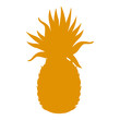 yellow silhouette pineapple fruit tropical food image vector illustration
