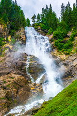 Wall Mural - View of the Krimml Waterfall which is the highest waterfall in Austria.