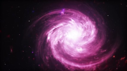 Wall Mural - spiral red galaxy, animation of milky way