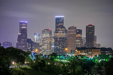 Fototapete - houston texas skyline and downtown
