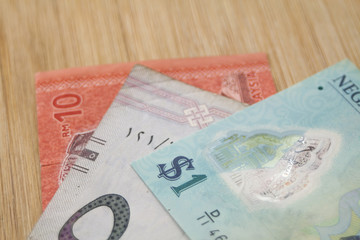 Selective focus, Random currency note unsorted