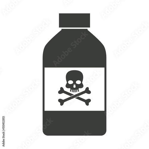 Fotografie, Obraz bottle poison chemical danger skull bone vector illustration