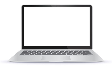 Wall Mural - laptop computer with blank screen isolated on white background