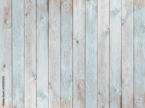 Fototapeta na wymiar pale blue wood planks texture or background