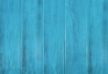 Empty Blue Wooden Background, Texture With Copy Space