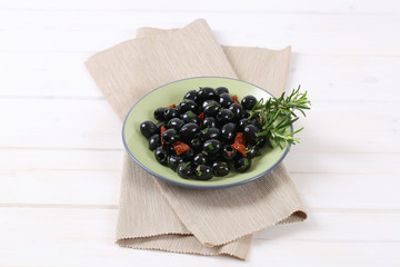 Wall Mural - black olives with dried tomatoes