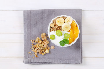 Poster - muesli with yogurt and fresh fruit