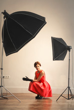 Photo Shooting In A Photographic Studio