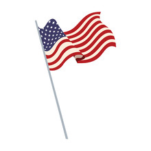 United States Of America Flag Waving Symbol National Vector Illustration
