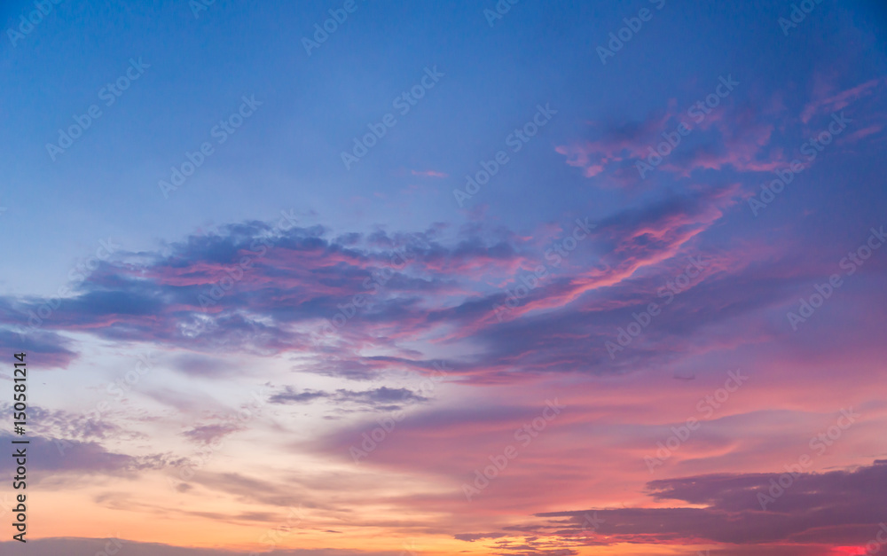 Beautiful sunset sky background - obrazy, fototapety, plakaty 