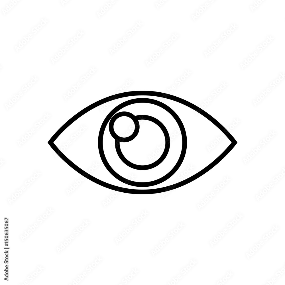 human eye vision optical look design outline vector illustration Stock ...
