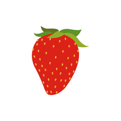 Sticker - starwberry fruit fresh food nutrition vector illustration