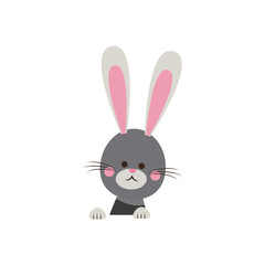 Wall Mural - cute easter bunny happy adorable vector illustration