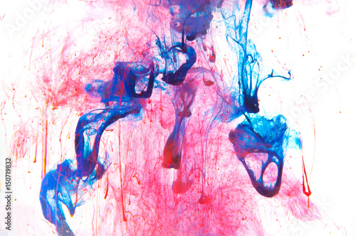 Zdjęcie XXL Mieszanie kolorów, barwna abstrakcja plam farby
