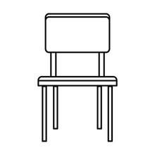 Chair Seat Furniture Wooden Line Vector Illustration