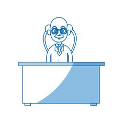 Wall Mural - character doctor man desk chair working vector illustration