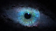 canvas print picture - open eye in space
