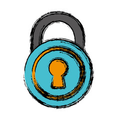 security padlock icon over white background. colorful design. vector illustration