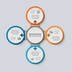 Vector infographic template for diagram, graph, presentation, chart, business concept with 4 options.