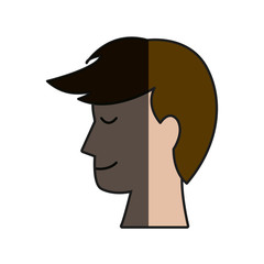 Wall Mural - profile head man male hairstyle shadow vector illustration