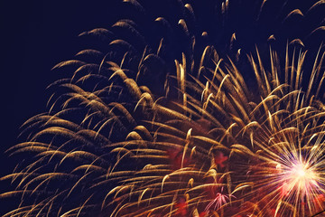 Colorful fireworks on black background