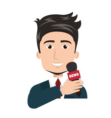 Wall Mural - news presenter avatar character vector illustration design