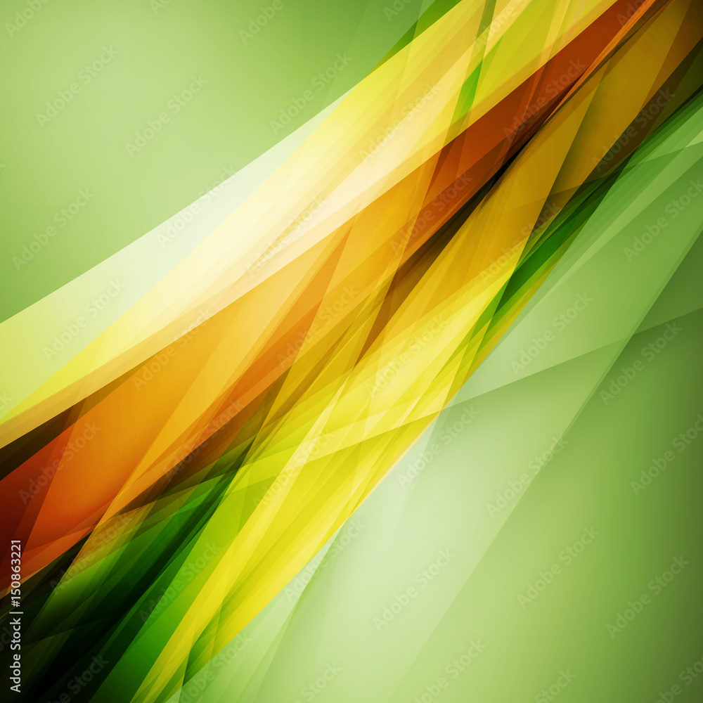 Abstract vector background. Soft blurred green and orange background ...