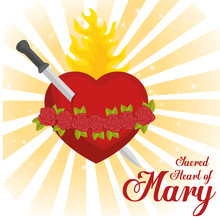 Sacred Heart Of Mary Vector Illustration Design