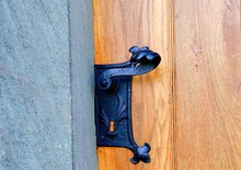 Historic Door Handle. Wrought Black Door Handle