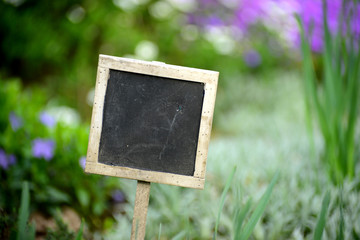 Canvas Print - Blumen mit Schild