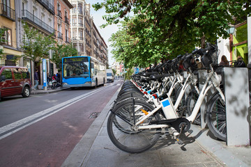 Rental of electric bicycles in city