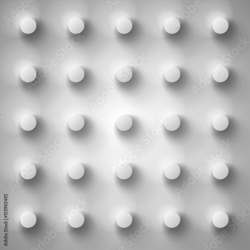 Fotografie, Obraz Volume realistic gray embossing texture, depressed circles background, 3d geomet