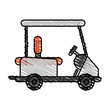 color crayon stripe cartoon golf cart vehicle vector illustration