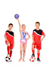 Wall Mural - football and gymnastics