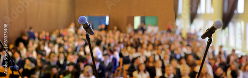 Fotomural Blurred background of public event exhibition hall